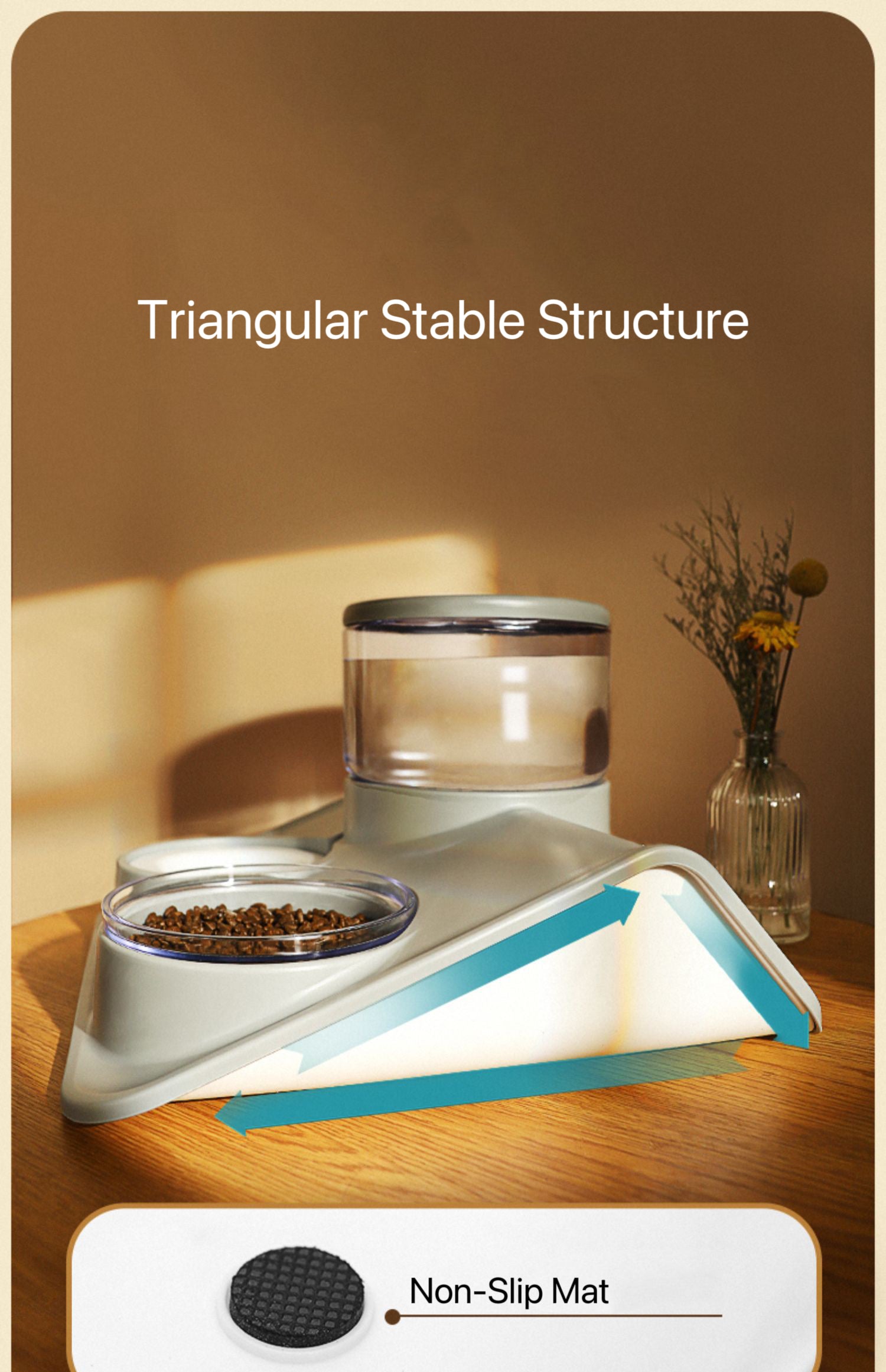 ITEEKE 1.8L Double Pets Bowl Water Food Feeder & Water Fountain