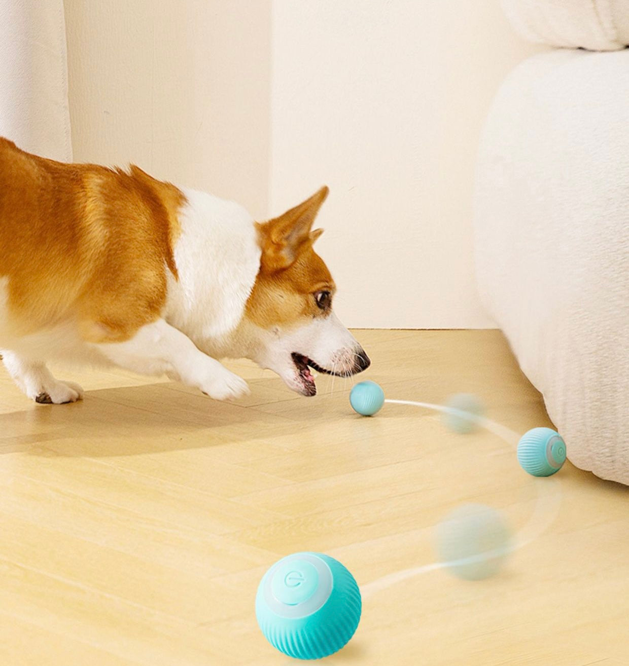 HIPIDOG Smart Interactive Chasing Toy Ball with Built-in LED Light